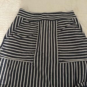 1. State Navy and White Striped Skirt